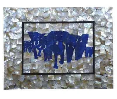 15 x 30 Inches Marble Coffee Table Top Lapis Lazuli Stone Inlay Work Wall Decor - Image 1 of 4