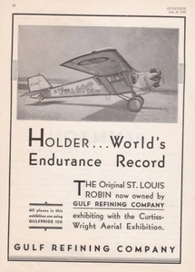 1930 Curtiss Gulf St. Louis Robin pubblicità aereo 01/10/2022l - Foto 1 di 1