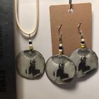 Vintage Marilyn Monroe Earrings And Necklace Set , Black And White 