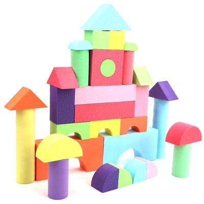 EVA Foam Building Blocks Educational MultiColored Stacking Construction Toys WT - Image 1 of 4