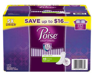 Poise Very Light Incontinence Pads Liners Size Long Length 132 ct ✅