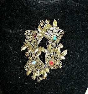 VINTAGE AUFWENDIG GESTALTETE BLUMENSAMMLUNG ANSTECKNADEL - Bild 1 von 2