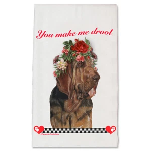 Bloodhound Valentine's Day Kitchen Dish Towel Pet Gift - Picture 1 of 1
