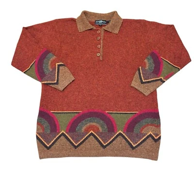 Suéter De Colección Jeanne Pierre Geométrico Color Bloque Cuello Grande Colorido Foto 1 de 4