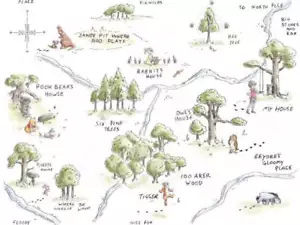 Tela de algodón Winnie The Pooh Map - Imagen 1 de 2
