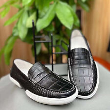 Men's Shoes Genuine Alligator Skin Leather Slip-on Loafers Handmade Size 06-11US
