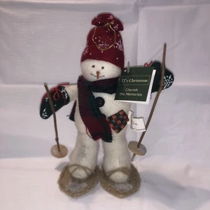 Handmade Hanging Skiing Snowman Christmas Winter Decoration Holiday - Picture 1 of 4