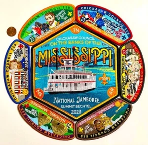 BOY SCOUT OA AHOALAN-NACHPIKIN 558 BSA CHICKASAW 2023 JAMBOREE 7-PATCH STEAMBOAT - Bild 1 von 2