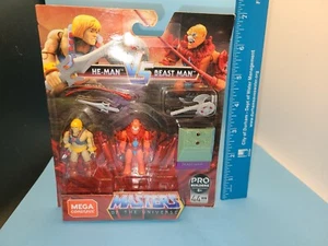 2019 Mega Construx Masters of the Universe Pro Builders He-Man VS Beast Man - Foto 1 di 3
