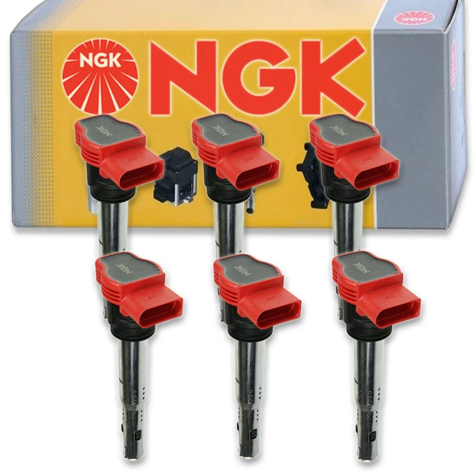 Bobinas de encendido NGK de 6 piezas para Audi A6 Quattro 2005-2018 3,0 L 3,2 L V6 Spark ee Foto 1 de 4