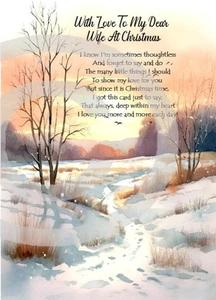 For My Wife With Love At Christmas Weihnachtskarte im Format A5 und roter Umschlag - Bild 1 von 4