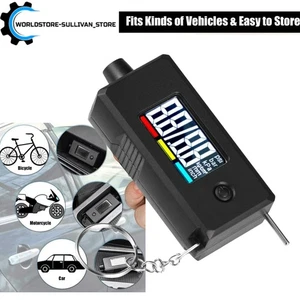 2 in1 LCD Digital Tire Pressure Gauge Reader Checker with Tread Depth 0-100 PSI - Picture 1 of 8