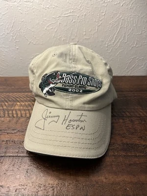 Sombrero clásico de pesca vintage firmado por Jimmy Houston Bass Pro Shops 2002 Foto 1 de 4
