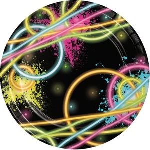 Creative Converting 8-Count Sturdy Style 7-Inch Paper Dessert, Glow Party, Small - Imagen 1 de 2