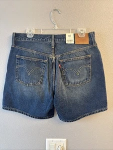NWT-Levi’s 501 Premium Dark Wash Denim Shorts High Rise Straight-Easy FitSize 32 - Imagen 1 de 8