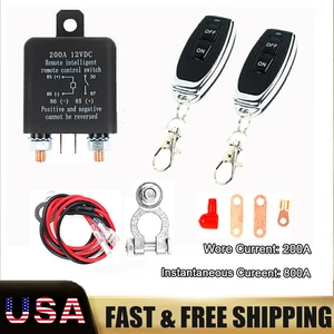Wireless Dual Remote Car Battery Disconnect Relay Master Kill Cut-off Switch - Picture 1 of 15