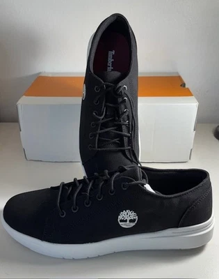 Zapatilla deportiva Timberland Seneca Bay de encaje bajo, para hombre 10,5, lona negra/borde blanco, nueva en caja Foto 1 de 4