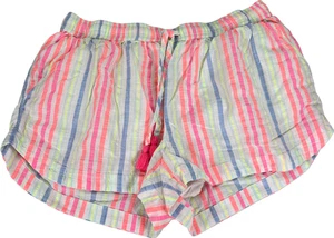 Vineyard Vines Damen weiß/mehrfarbig Guave Streifen Überziehshorts - L - Bild 1 von 4