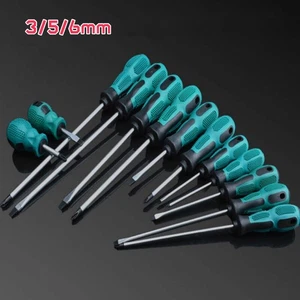 Schraubendreher Magnet Schwerlast Komfortgriff Kreuzschlitz Flach Schlitz Werkzeug 3/5/6 mm - Bild 1 von 9