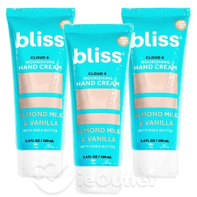 (3-PACK) BLISS Cloud 9 Nourishing Hand Cream Lotion Shea - ALMOND MILK VANILLA - Image 1 of 2