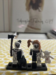 ART THE CLOWN + LITTLE PALE GIRL TERRIFIER LEGO MINIFIG MINI FIGURE lot horror - Picture 1 of 4