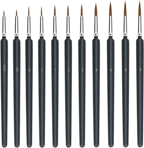 Fine Detail Paint Brush Miniature Painting Brushes Kit Artist Paints -11 Pieces - Picture 1 of 6