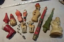 11 1930 40s Vintage Lot Candles Christmas Santa Snowman Gnome Original Handmade 