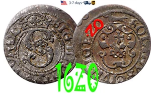 Poland Lithuania SOLIDUS Solid Schilling 1620 Riga Sigismund III Silver #13511 - Picture 1 of 4