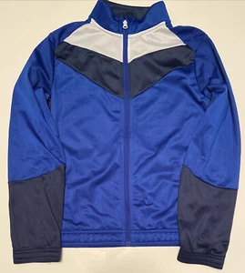 Youth XL Blue and White Zipper Up Jacket - Picture 1 of 3