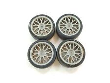 4x Bald HPI Racing 1/10 Touring Car Tires on 12mm Hex Wheels Used