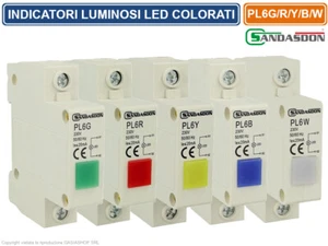 SANDASDON INDICATORE LUMINOSO LED GUIDA DIN 1M SPIA DI PRESENZA TENSIONE - Foto 1 di 11