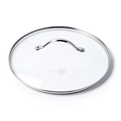 GreenPan Glass Lid with Stainless Steel Handle, 12", Silver