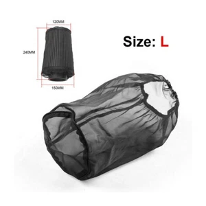 Universal Black Water Guard Cold Air Intake Pre-Filter Cone Filter Cover Large - Picture 1 of 8