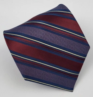Corbata de seda Martin Wong guión rojo azul blanco rayas hombre 57 x 4 Foto 1 de 4