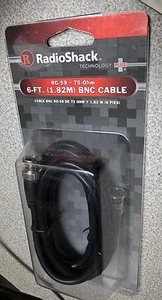RADIOSHACK 6-FT. RG-59 75Ohm BNC Cable P/N 278-990 2780990 - Picture 1 of 4