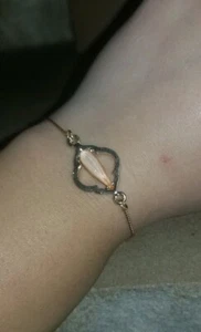 Charming Charlie Moroccan Teardrop Slider Bracelet--Light Pink,  Gold NWT  - Picture 1 of 6