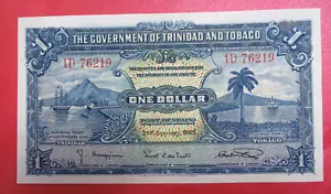 Trinidad & Tobago $1 one dollar banknote 1939 Port of Spain, with Restoration - Picture 1 of 2