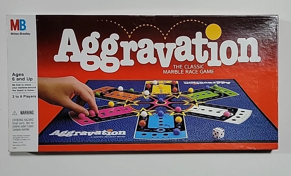 De colección 1989 Milton Bradley Aggravation The Classic Marble Race Juego Completo Foto 1 de 4