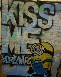 NYC GRAFFITI SUBWAY MAP - Picture 1 of 1