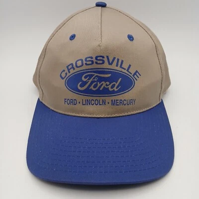 Gorra publicitaria vintage Crossville Ford Lincoln Mercury gorra Snapback beige azul Foto 1 de 4