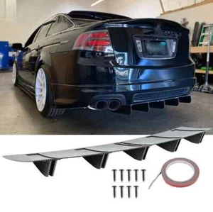 For Acura TL Rear Bumper Diffuser Carbon Fiber Shark Fins Spoiler Splitter Lip - Picture 1 of 15