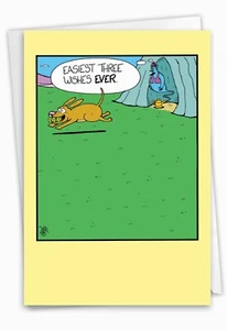 NEW | Greeting Cards by Nobleworks | Three Wishes: Funny Birthday Card - Picture 1 of 2