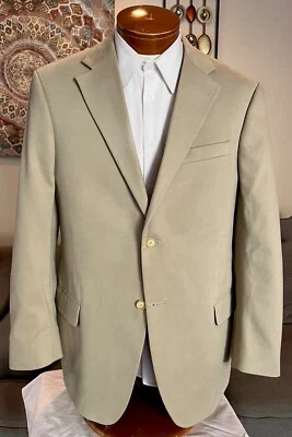 NUEVO Blazer Lands End Para Hombre Beige Algodón 2 Btn Talla 42 44 R Foto 1 de 4