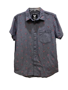 DC Comics Boy's Button Up Superman Shirt Size 18 Gray Red Logo Print 144 - Picture 1 of 7