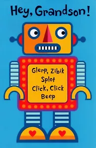 Cute VALENTINE's DAY Card FOR GRANDSON, Fun Robot Talk by American Greetings +✉ - Picture 1 of 5
