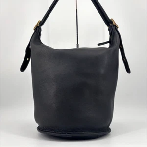 Old Coach 9085 Black Leather Bucket Shoulder Bag Vintage - Picture 1 of 11
