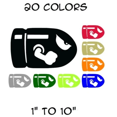 FC DECALS+ Bullet Bill Sticker Vinyl Decal - Super Mario Bros Nintendo Car Window Wii