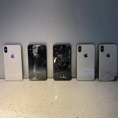5 x  Iphone X  and XS - black & white - FAULTY #42 - Image 1 of 4