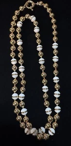 Ralph Lauren RLL Beaded White, Gold Beaded Long Necklace - Picture 1 of 3