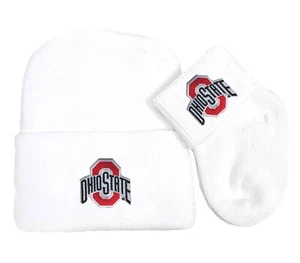 Future Tailgater Ohio State Buckeyes Bebé Recién Nacido Tejido Gorra y Calcetines Conjunto - Imagen 1 de 2